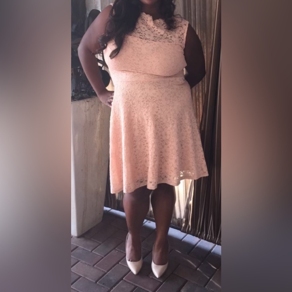 Love Chelsey Sleeveless Lace Peach Dress Size XXL